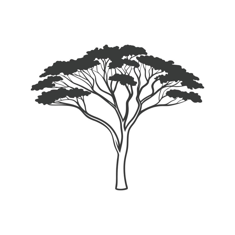 Artistic Outline of Black Ironwood Tree vector