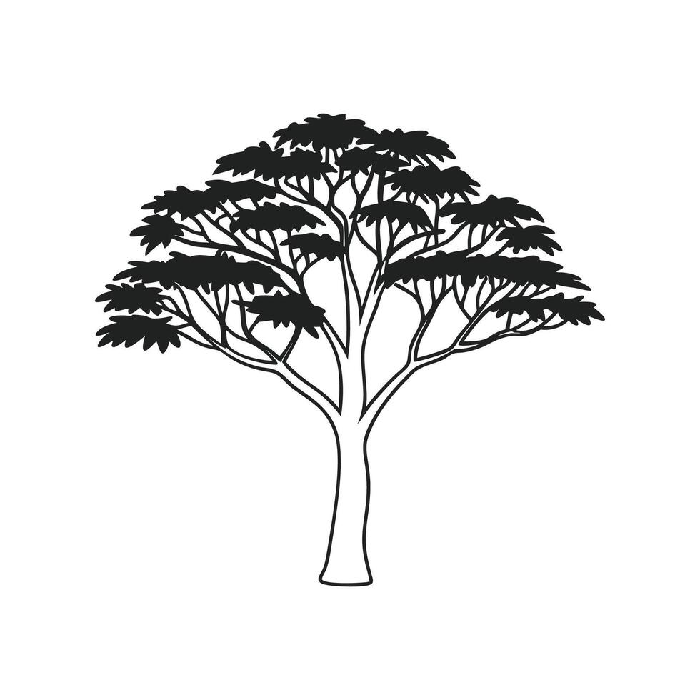 Stylized Outline of Blue Mahoe Tree vector