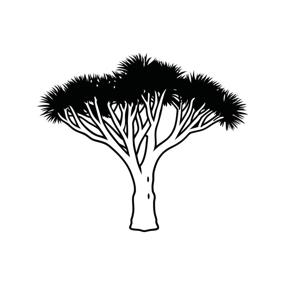 Dragons Blood Tree Bold Outline Unique Design vector