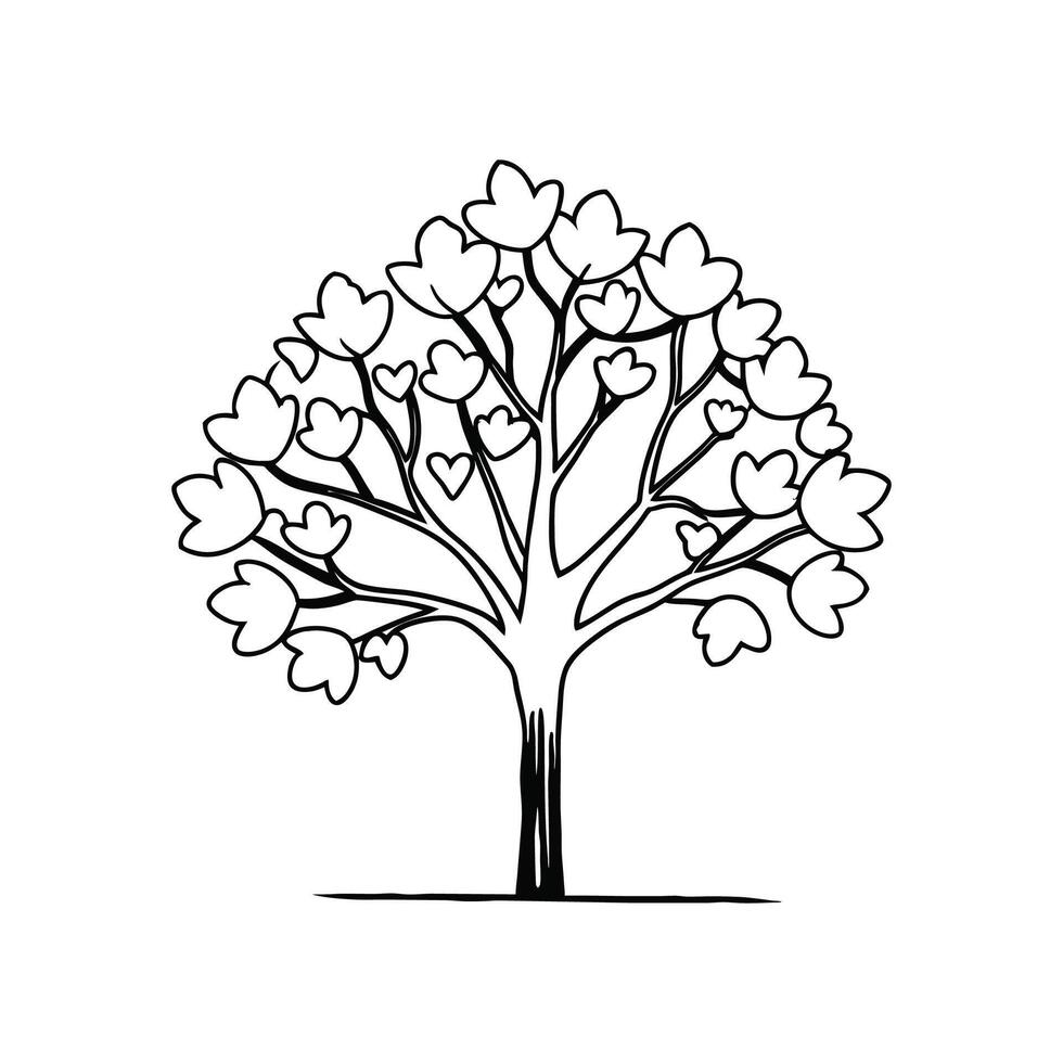 Elegant Eastern Redbud Tree Design Outline vector