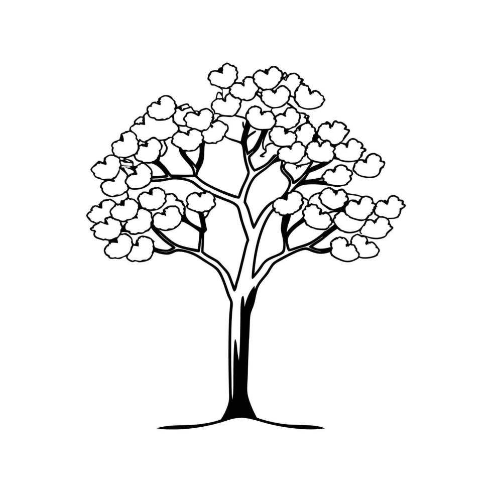 Stylish Eastern Redbud Tree Illustration vector