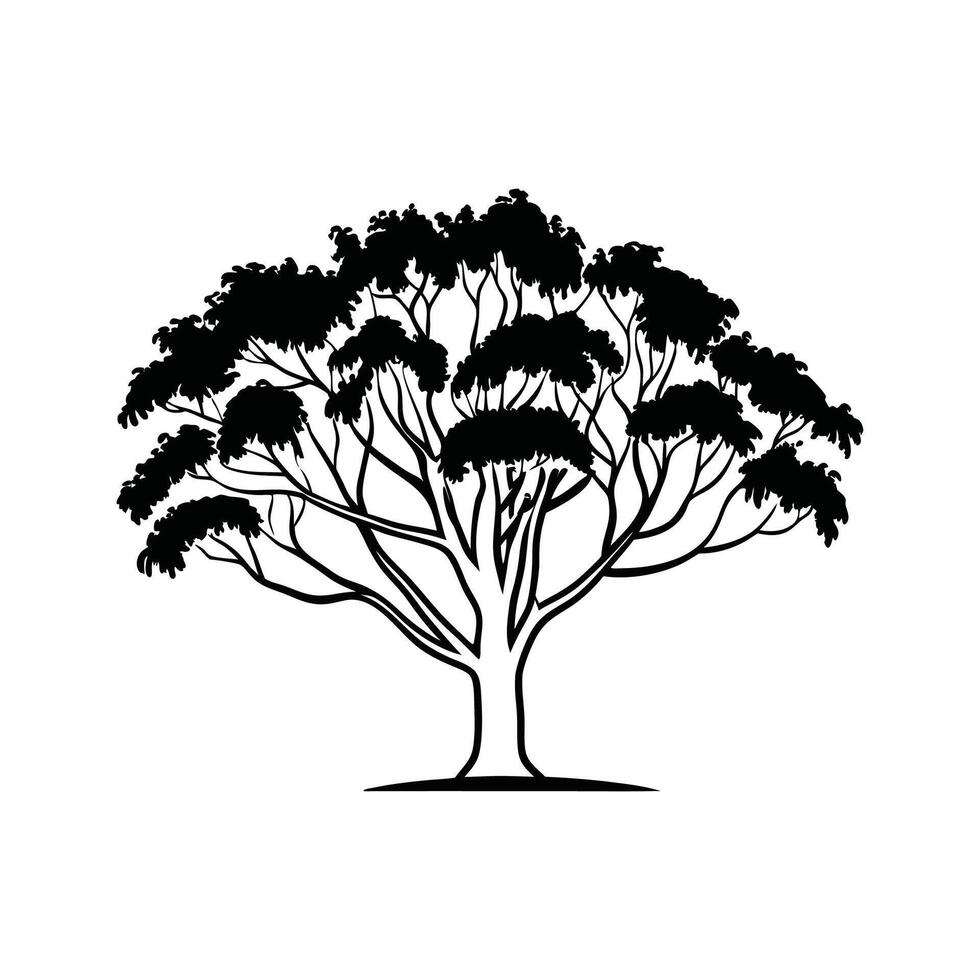 Eucalyptus Tree Bold Outline Artistic Design vector