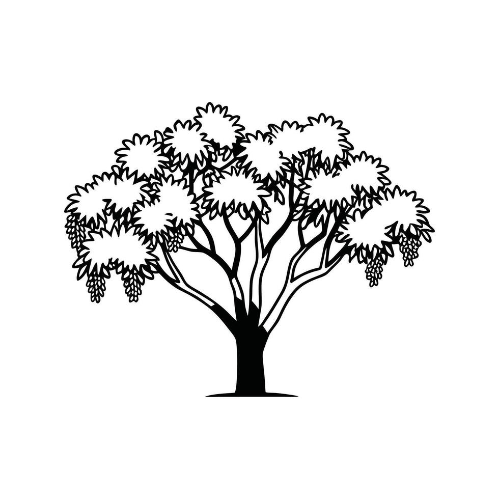 Golden Chain Tree Bold Outline Unique Design vector
