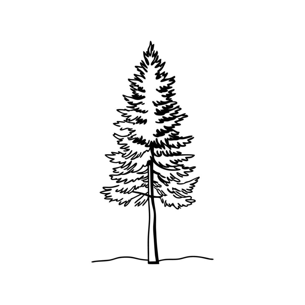 Golden Larch Tree Bold Outline Unique Design vector