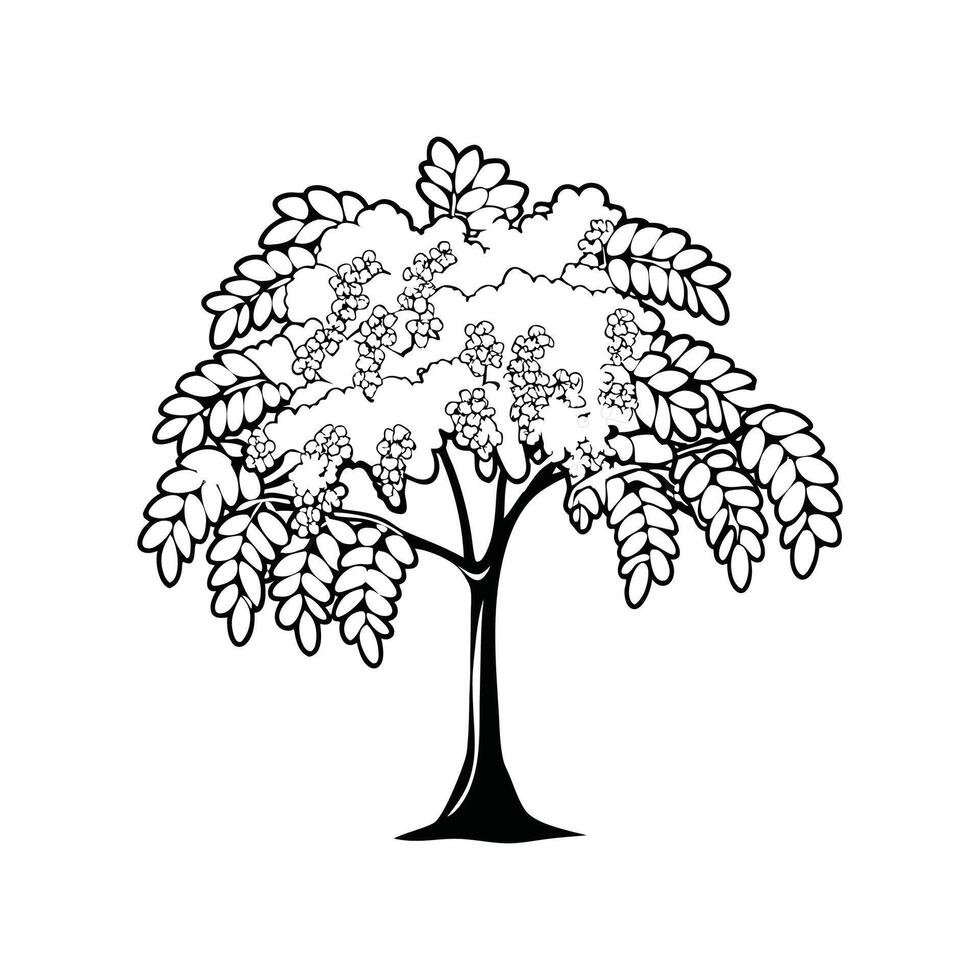 Stylish Golden Rain Tree Illustration vector
