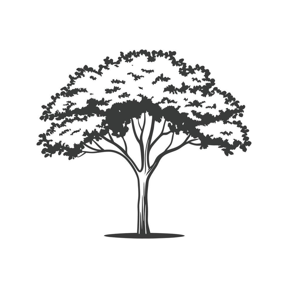 Golden Trumpet Tree Bold Outline Unique Design vector