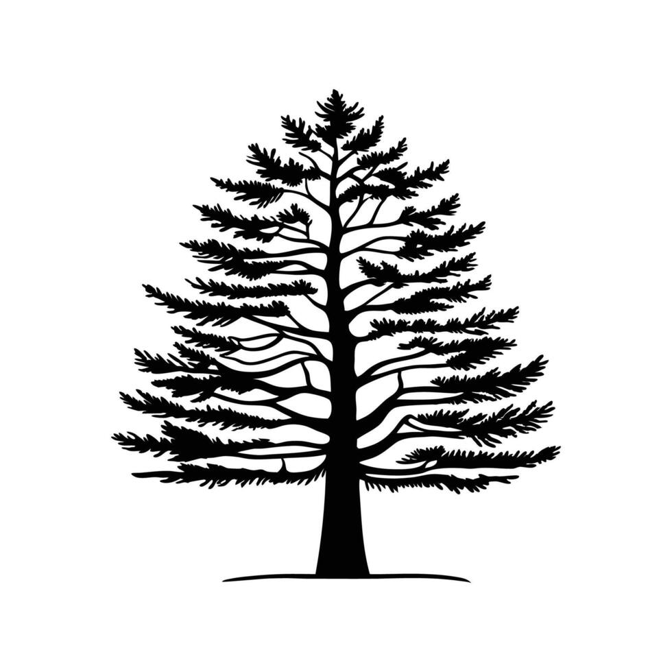 Elegant Golden Larch Tree Design Outline vector