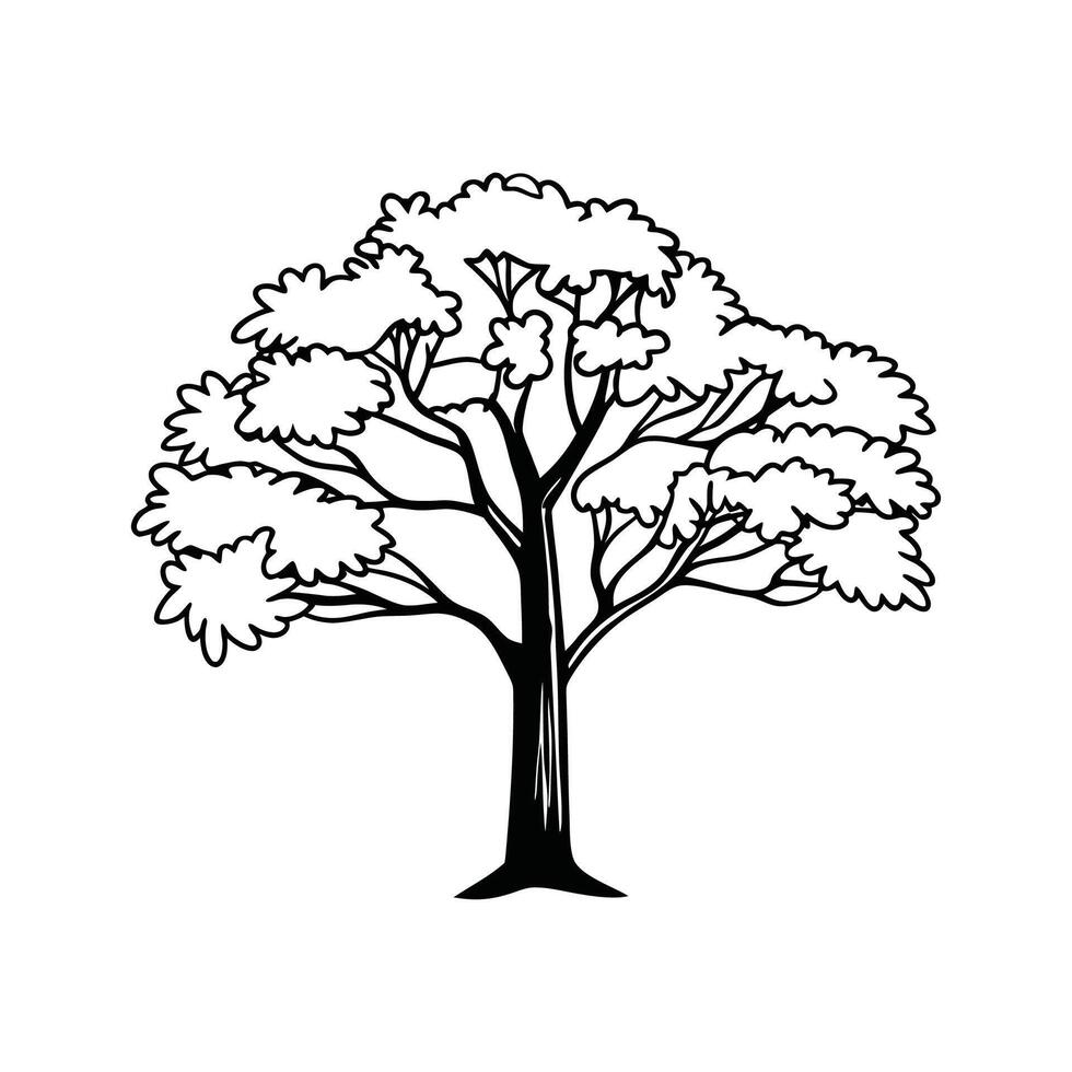 Elegant Golden Trumpet Tree Design Outline vector