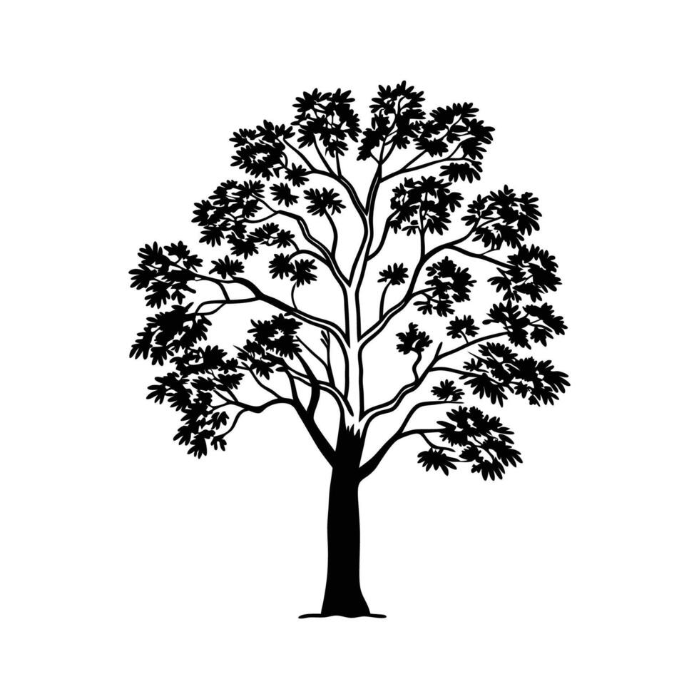 Hickory Tree Bold Outline Unique Design vector