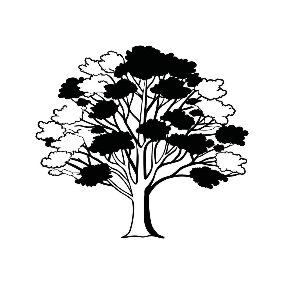 Hybrid Poplar Tree Bold Outline Unique Design vector