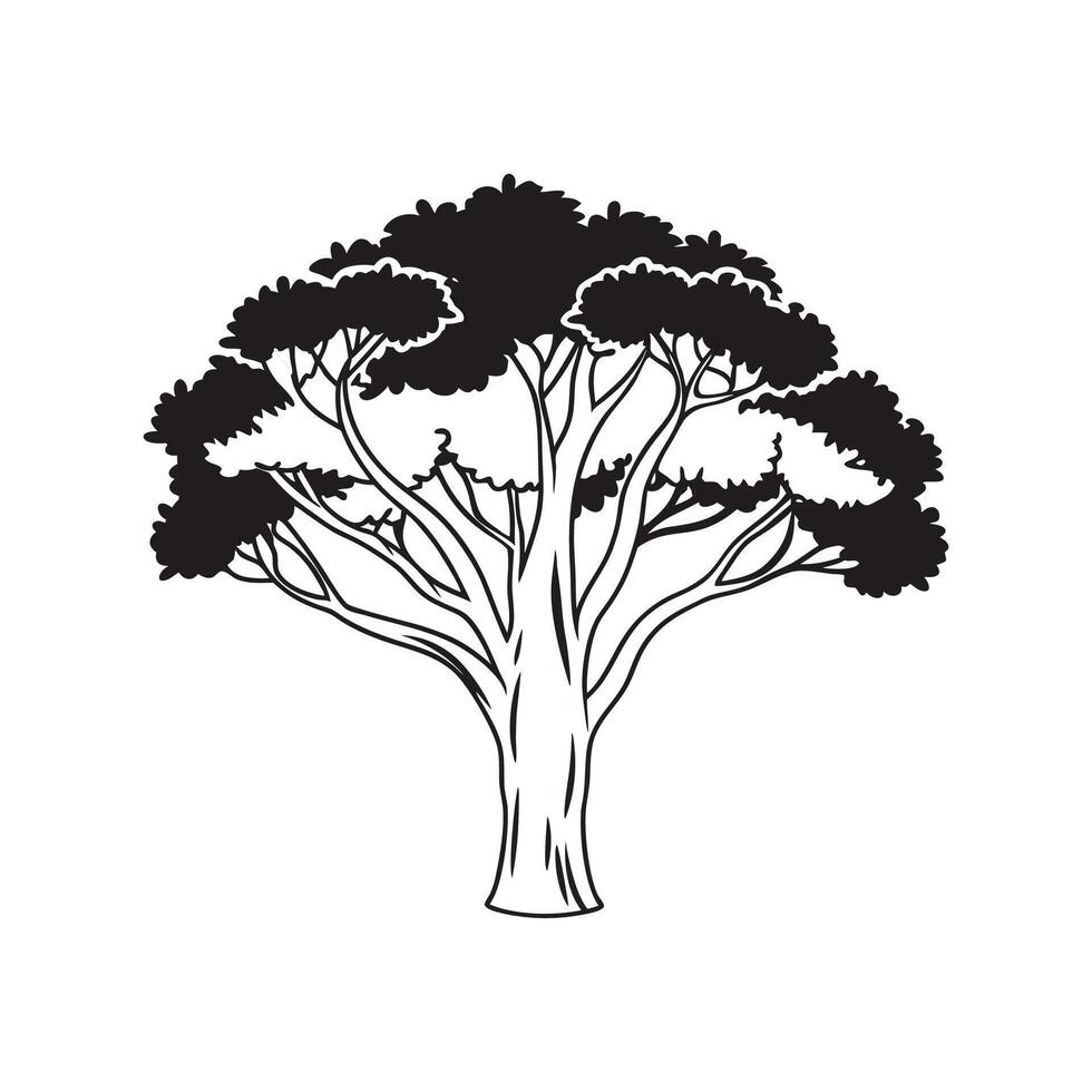 Stylish Indian Laurel Tree Illustration vector