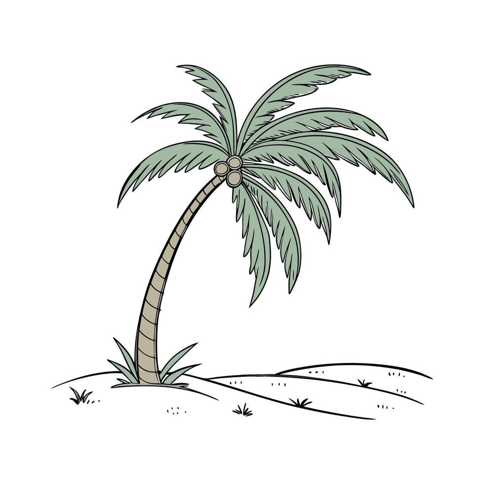 Creative Design of Palm Tree Outline vector