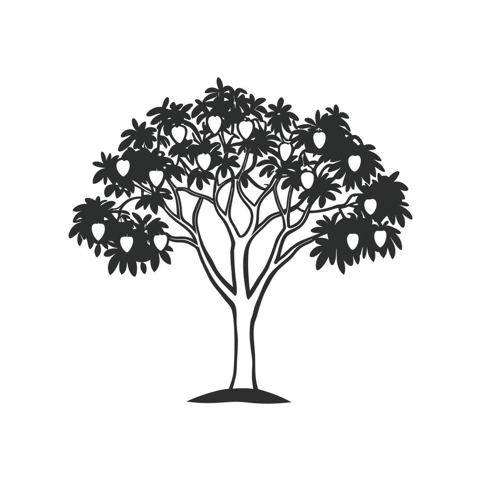 Unique Outline of Pond Apple Tree vector