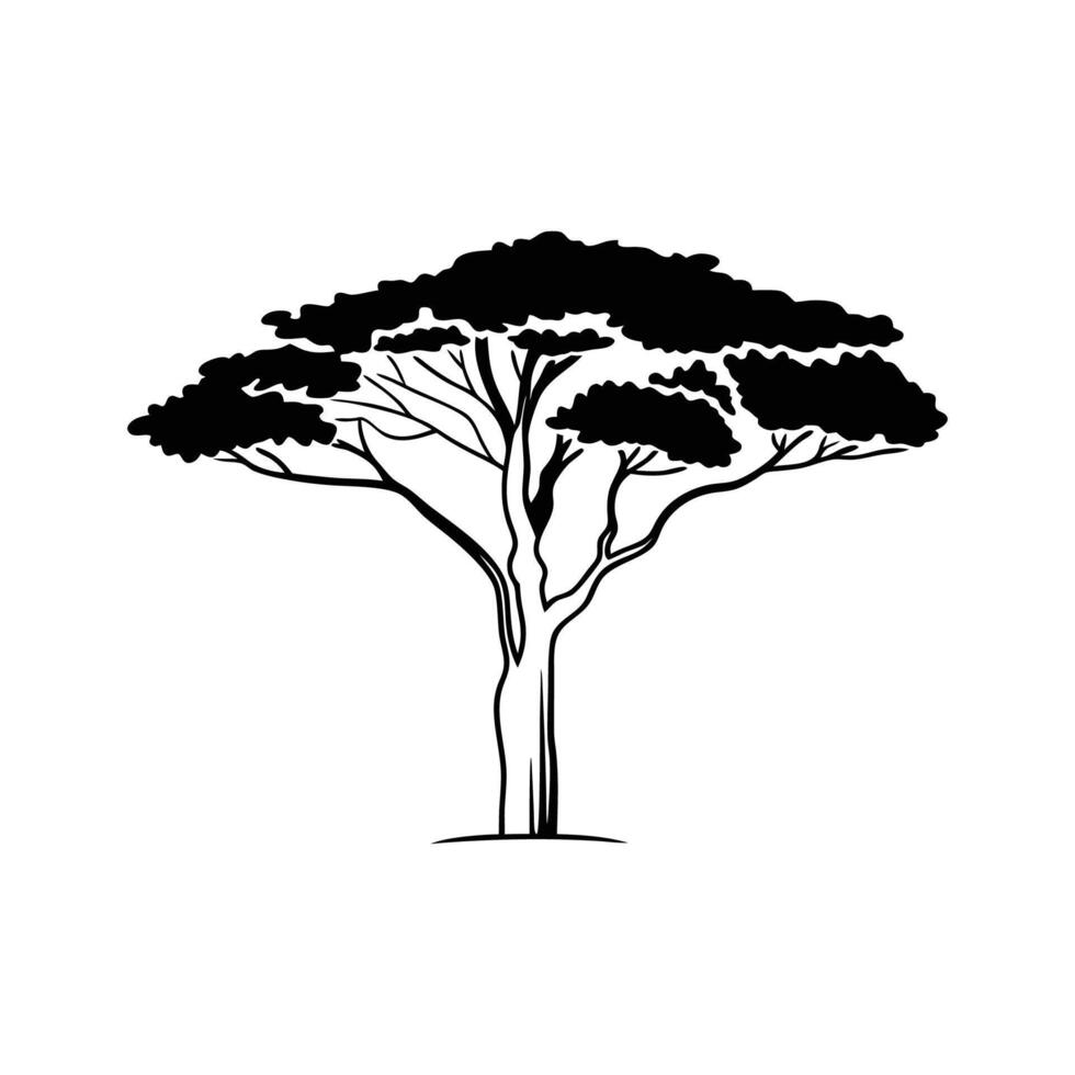 Stylized Outline of African Blackwood Tree vector