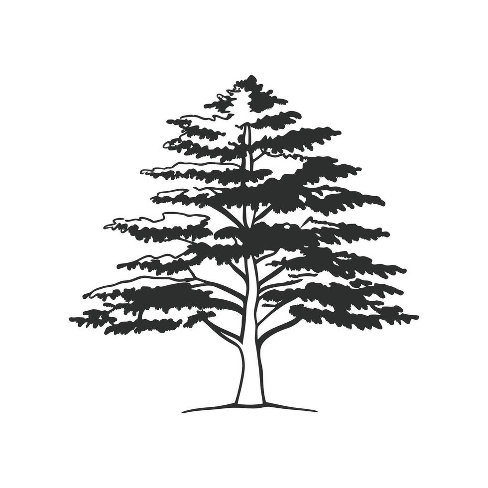Black Locust Tree Bold Outline Design vector