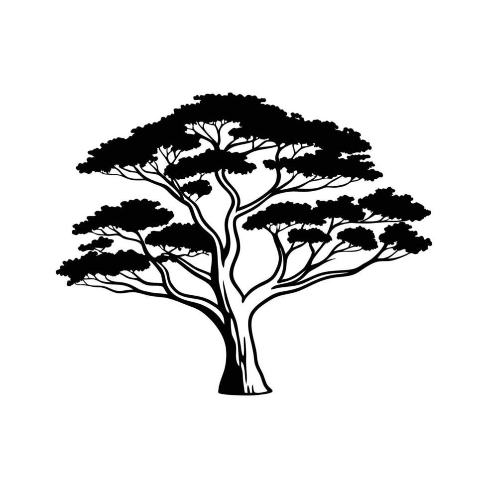 Creative Design of European Black Pine Tree vector