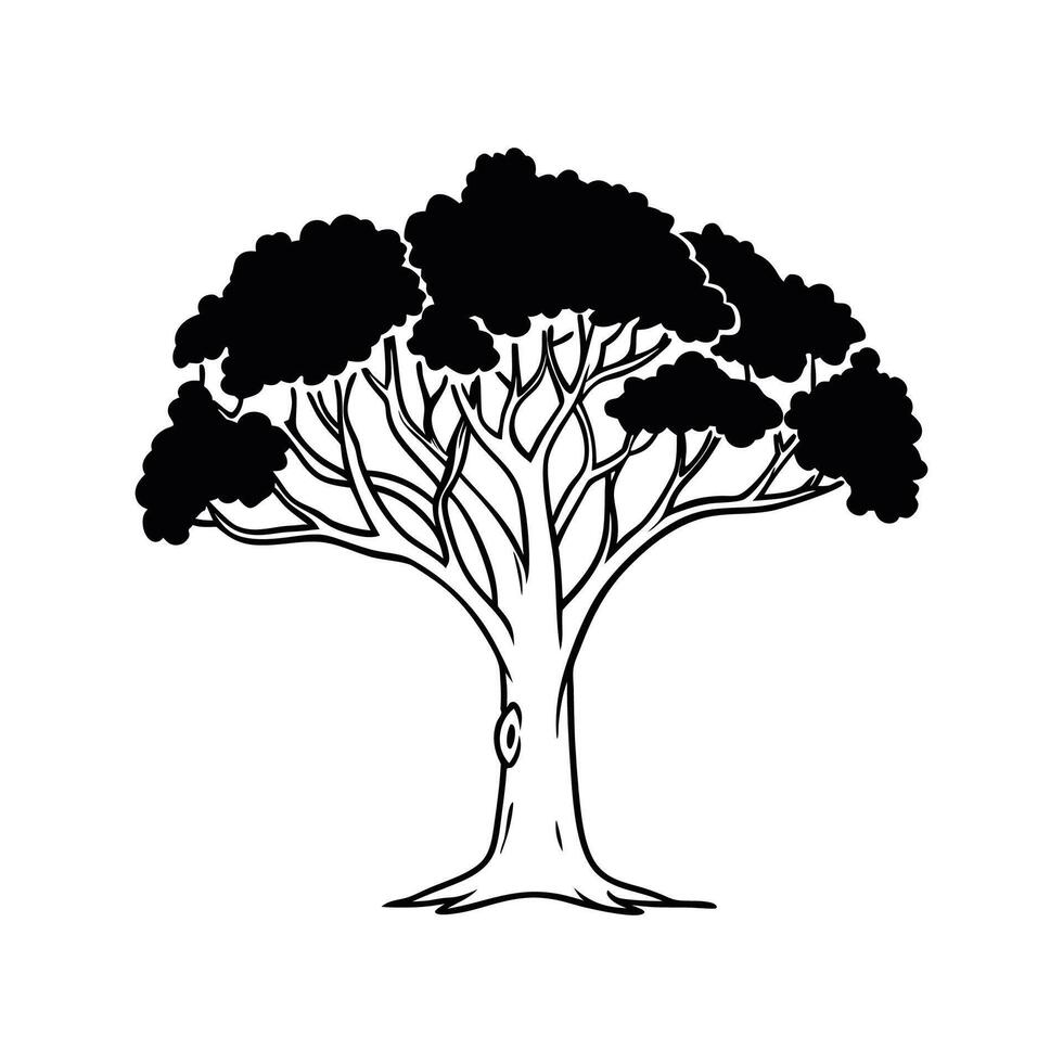 Charming River Red Gum Tree Artwork vector