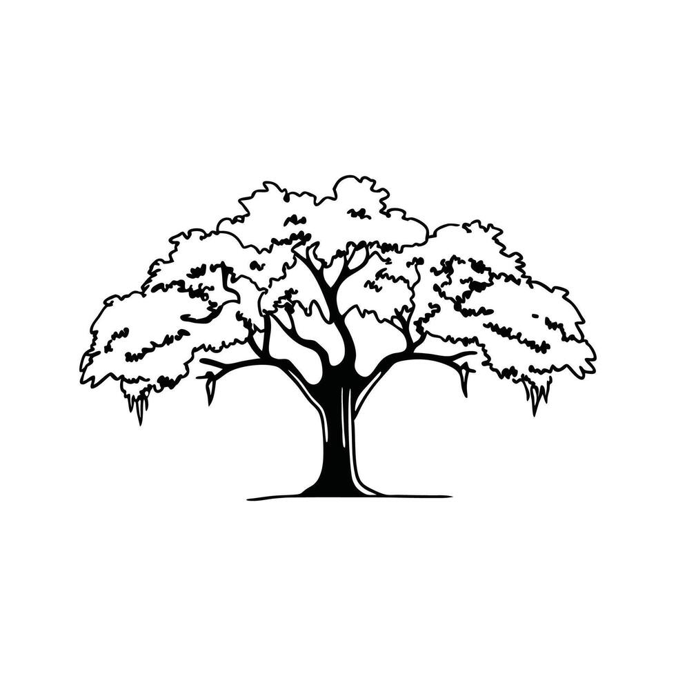 Dynamic Southern Live Oak Tree Artwork vector
