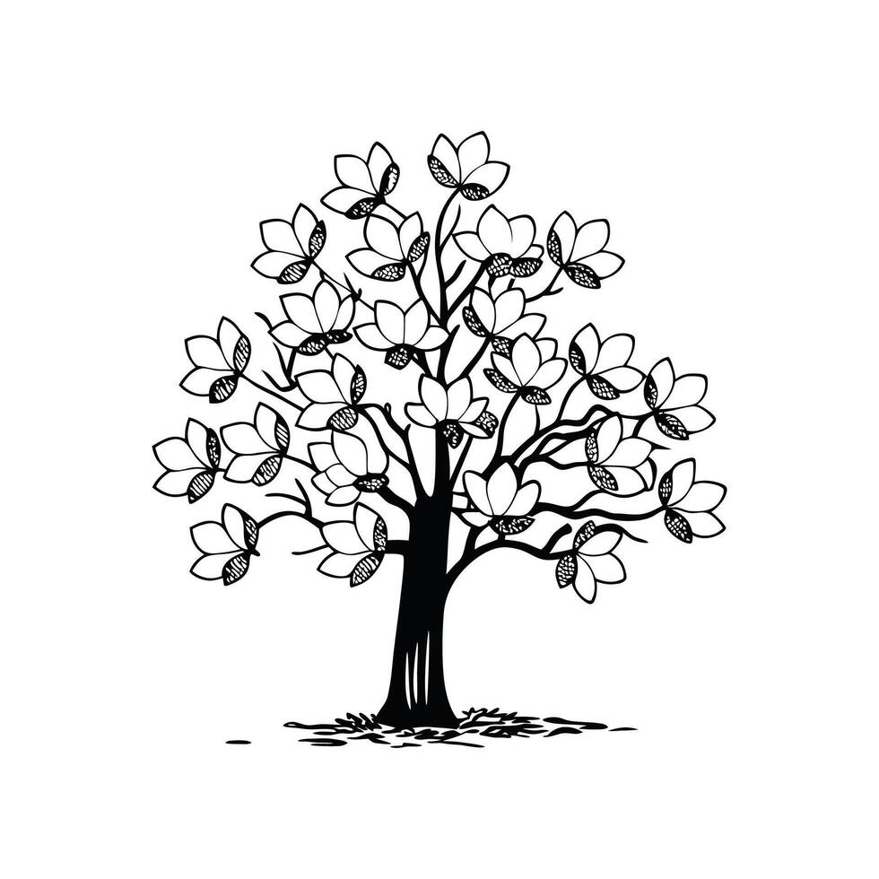 Tulip Poplar Tree Artistic Design vector