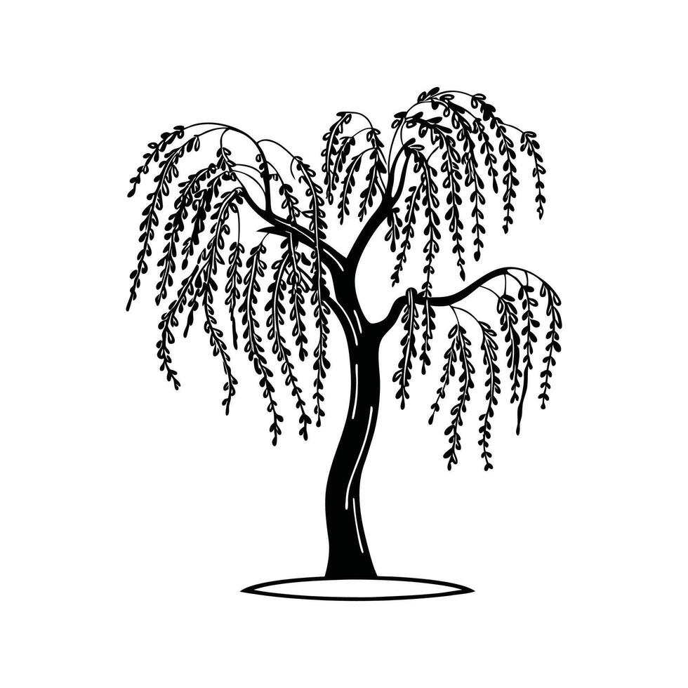 Artful Willow Tree Design vector