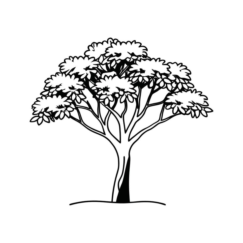 Vivid Texas Mountain Laurel Tree Design vector