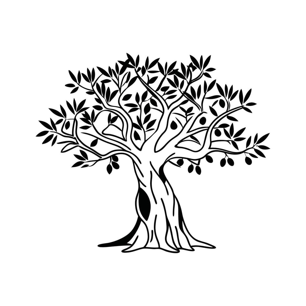 Stylized Texas Olive Tree Artwork vector