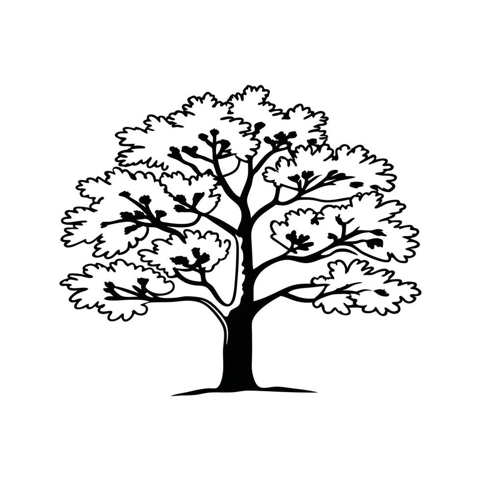 Vivid Texas Red Oak Tree Design vector