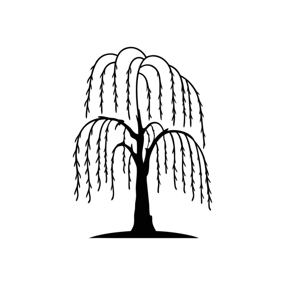 Weeping Willow Tree Artistic Design vector