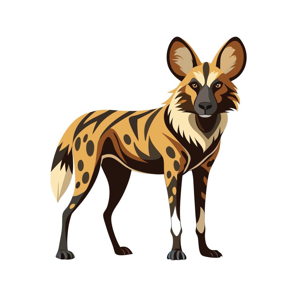Charming African Wild Dog Illustration vector