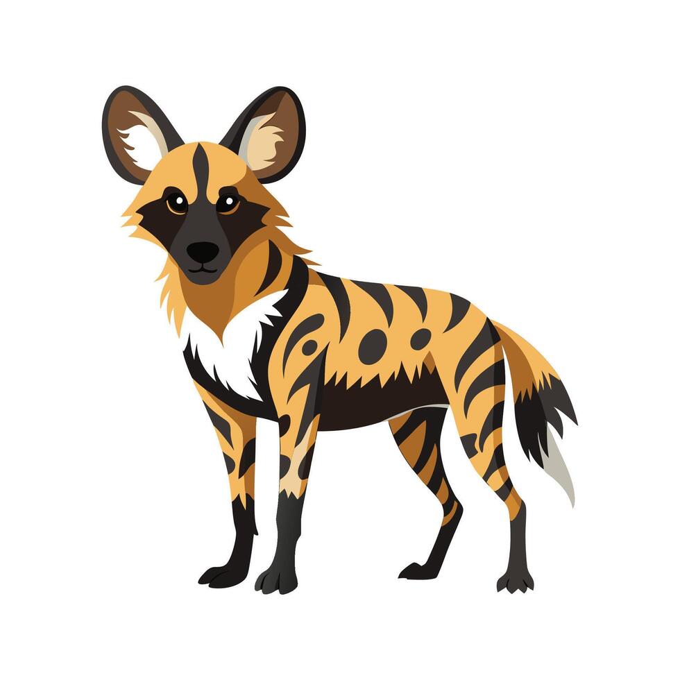 Creative African Wild Dog Design vector