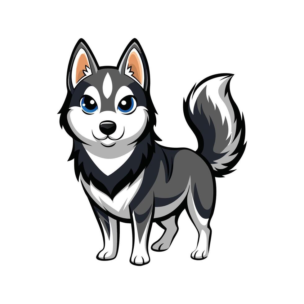 Charming Alaskan Klee Kai Art vector