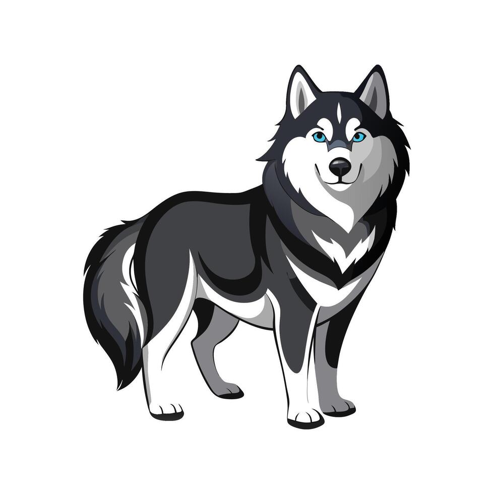 Charming Alaskan Malamute Art vector