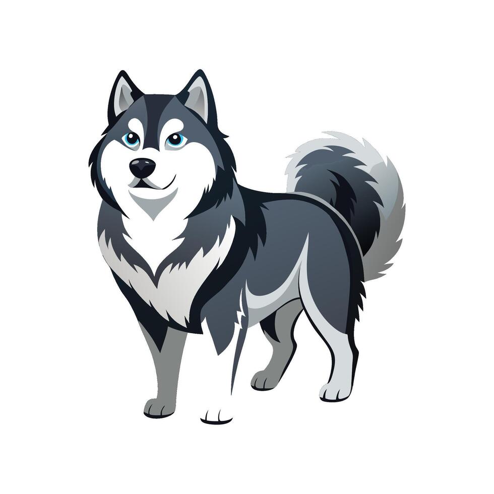Charming Alaskan Malamute Art for Projects vector