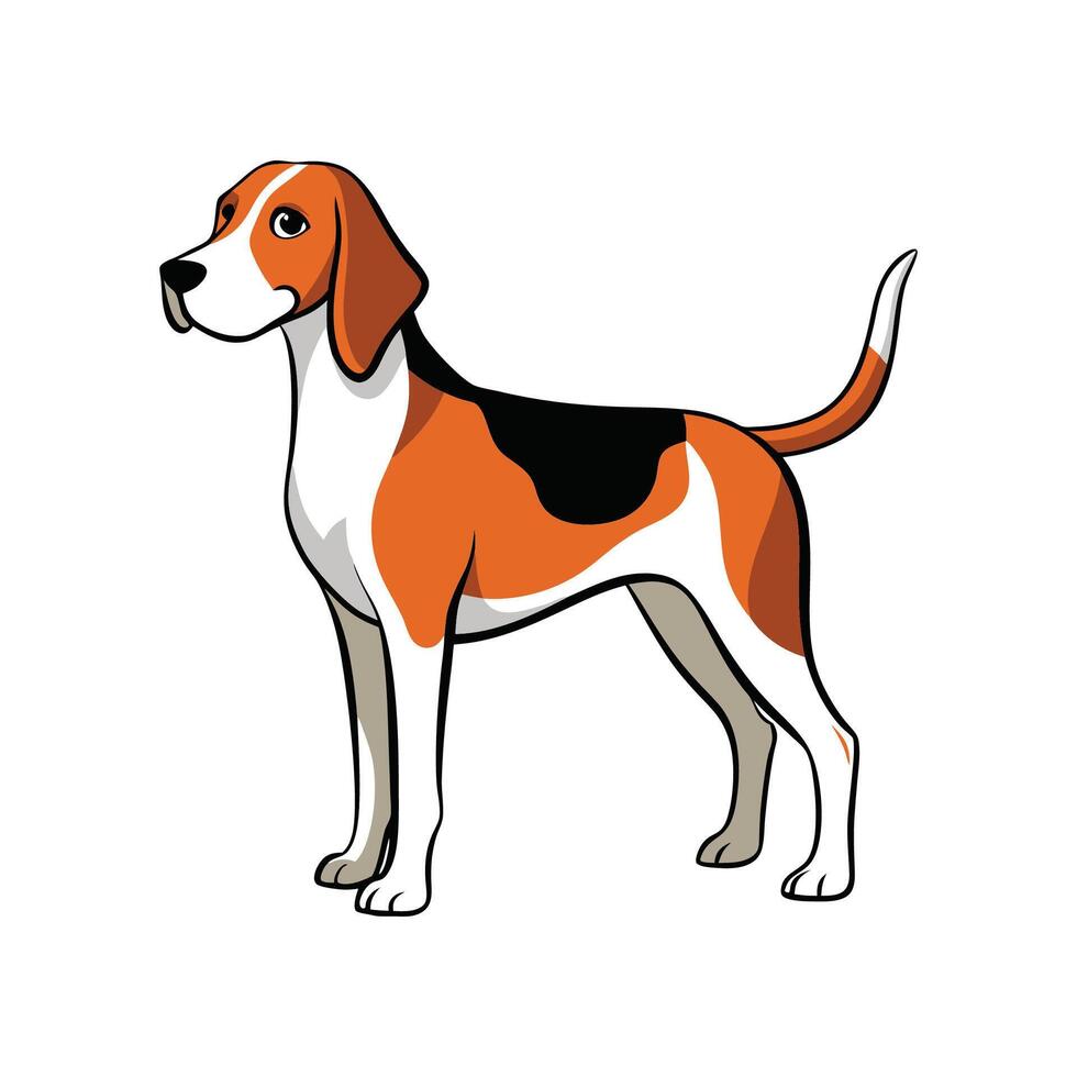 Stylish American Foxhound for Art Projects vector