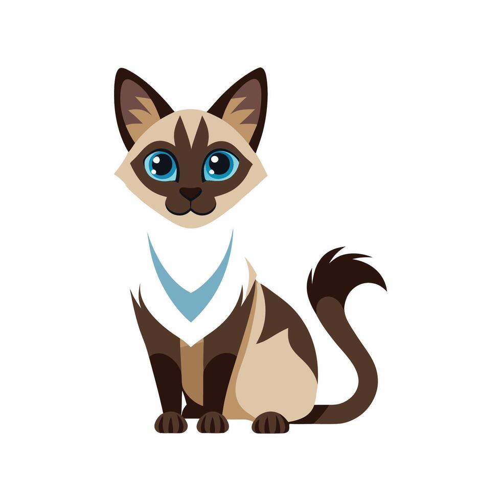 Distinct Balinese Cat Art for Creatives vector