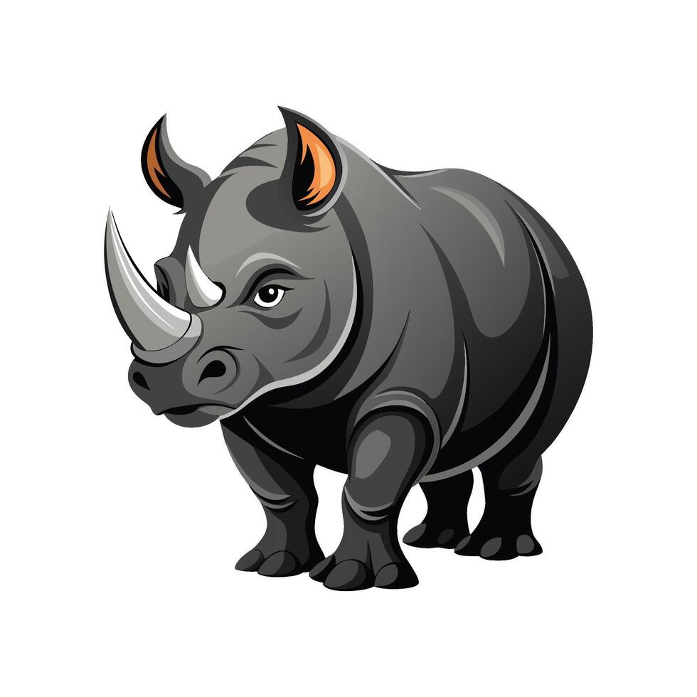 Creative Black Rhino Design vector