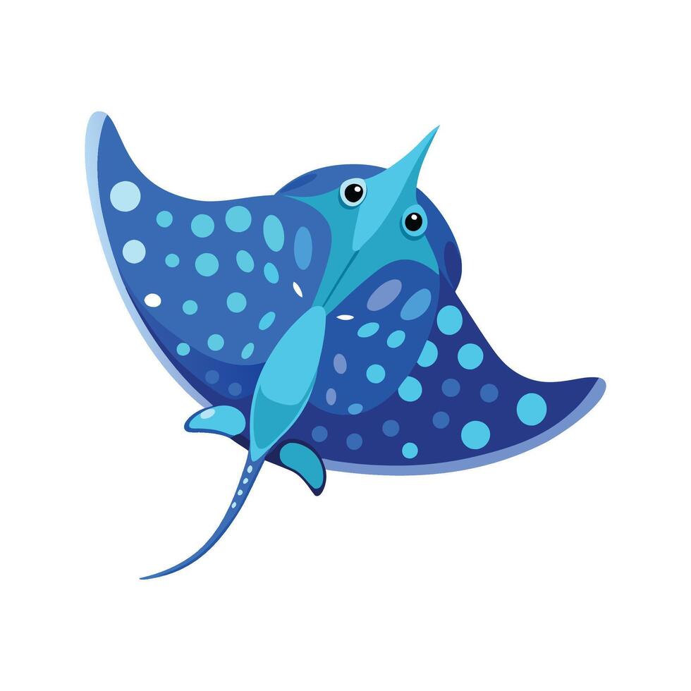 Stylish Blue Spotted Stingray Art vector