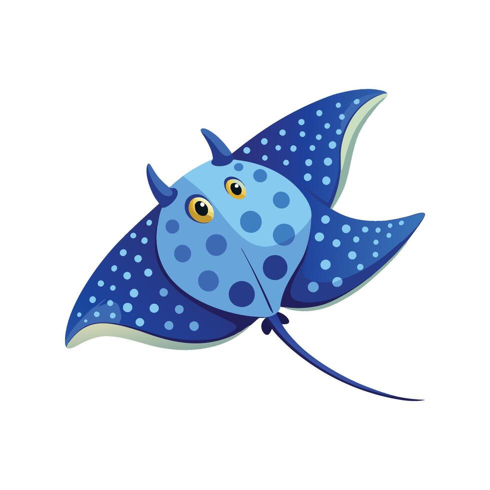 Charming Blue Spotted Stingray Design vector