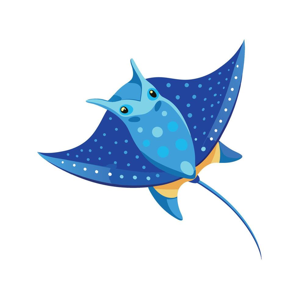 Creative Blue Spotted Stingray Illustration vector