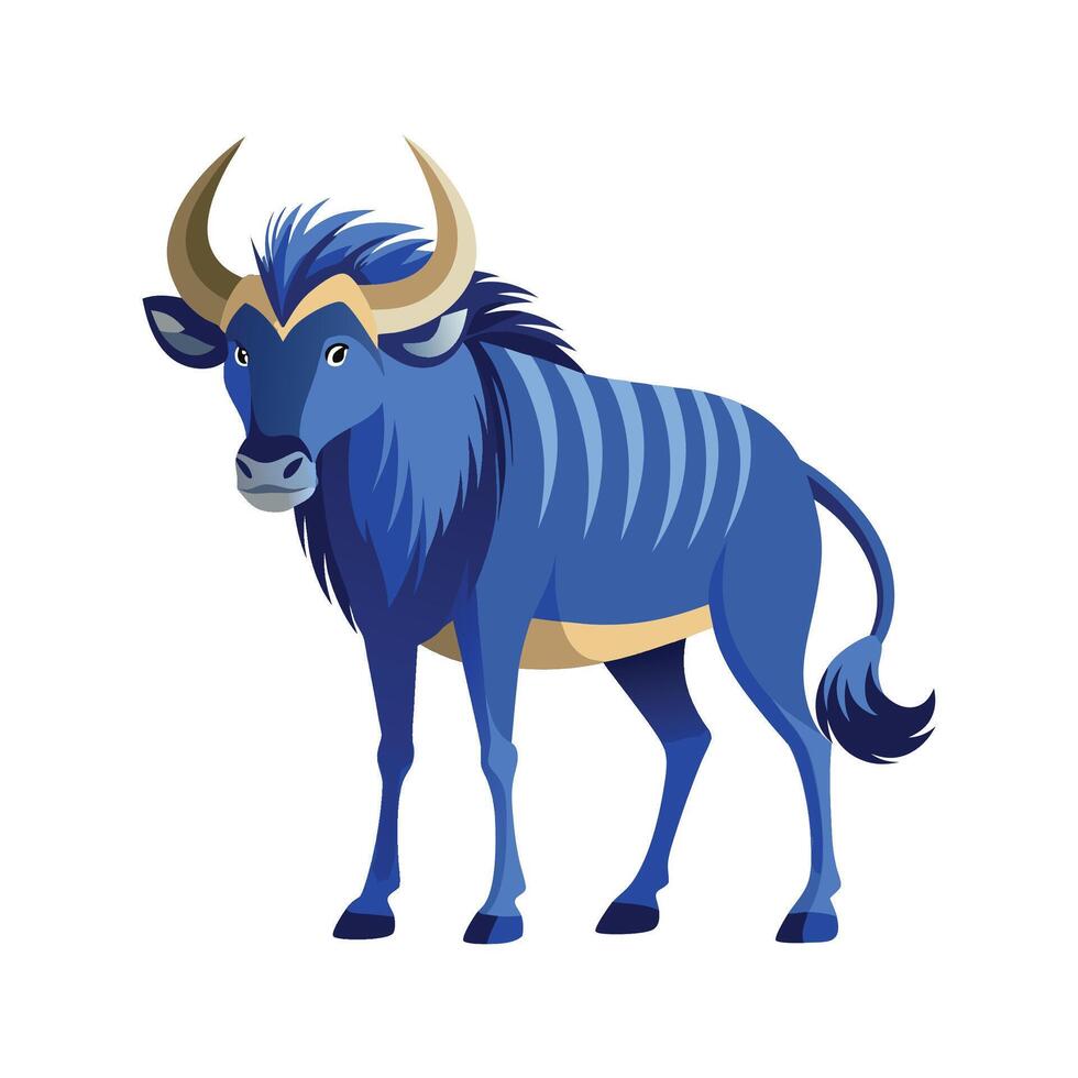 Creative Blue Wildebeest Illustration vector
