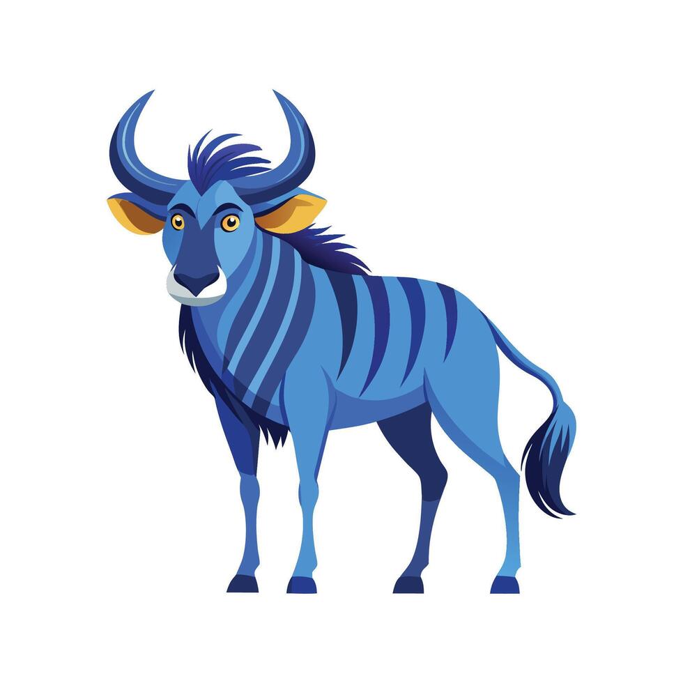 Distinct Blue Wildebeest Art vector