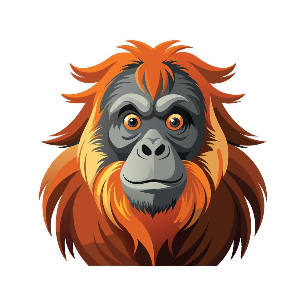 Stylish Bornean Orangutan Art vector