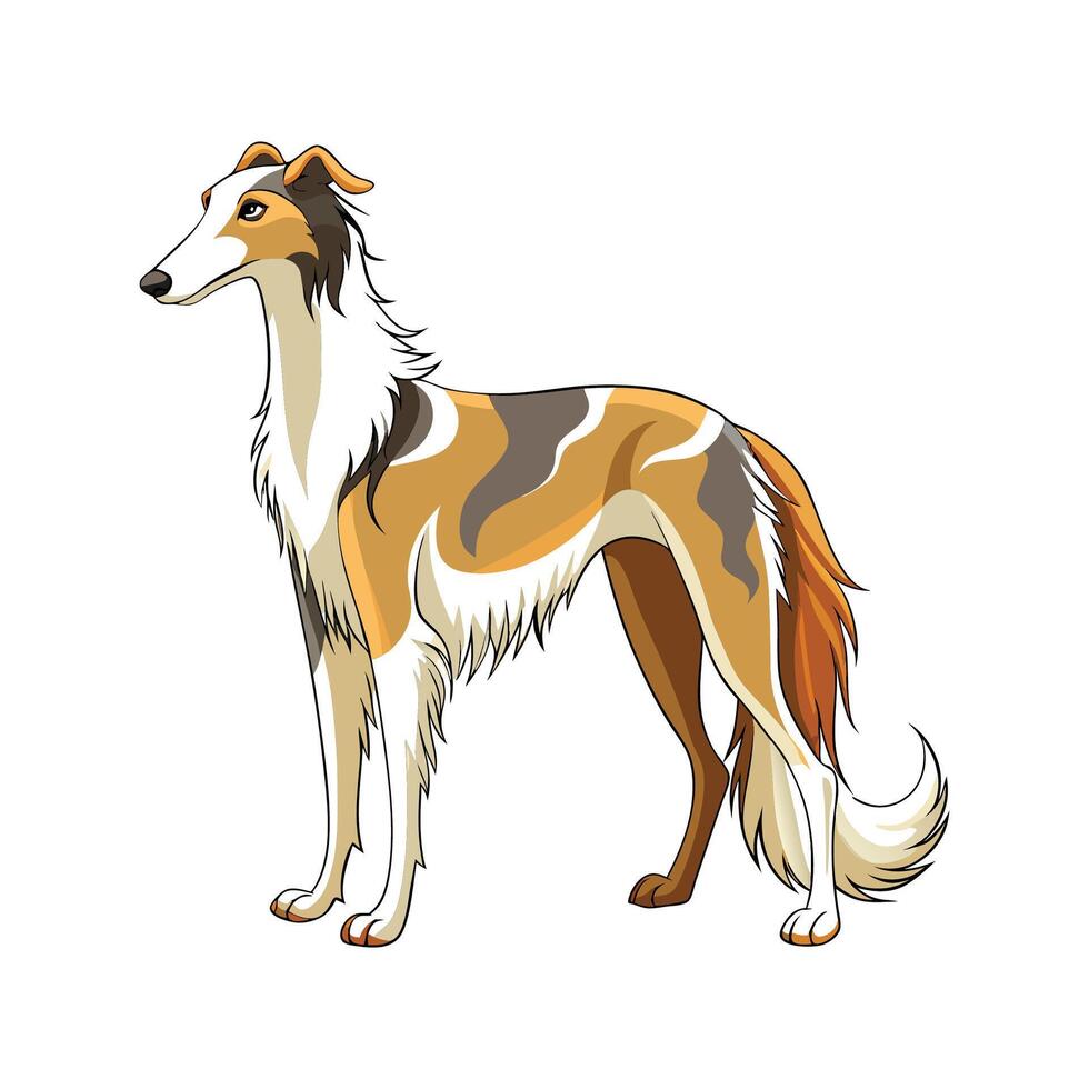 Stylish Borzoi Art for Projects vector