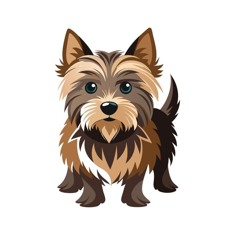 Cairn Terrier Surrounded by Flowers vector