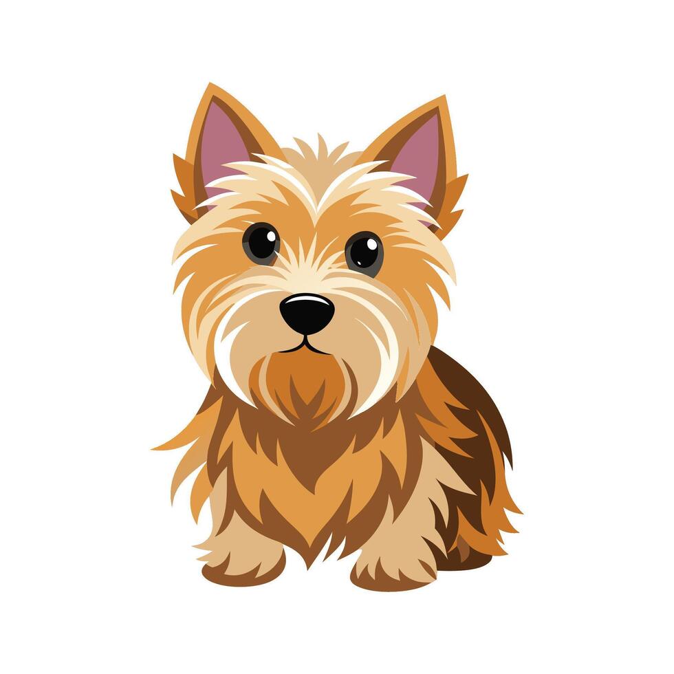 Cairn Terrier Playing in Grass vector