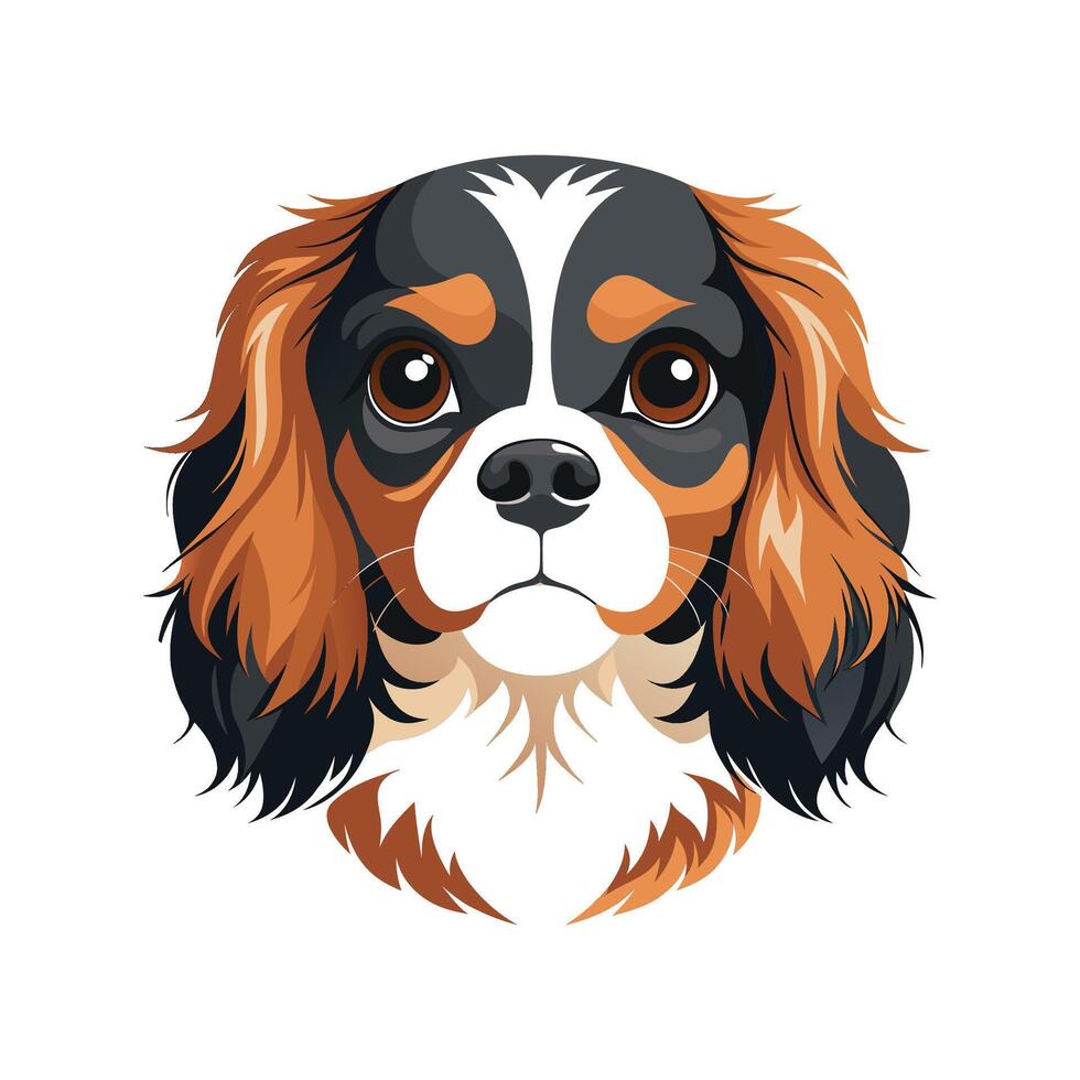Sweet Cavalier King Charles Spaniel in Action vector