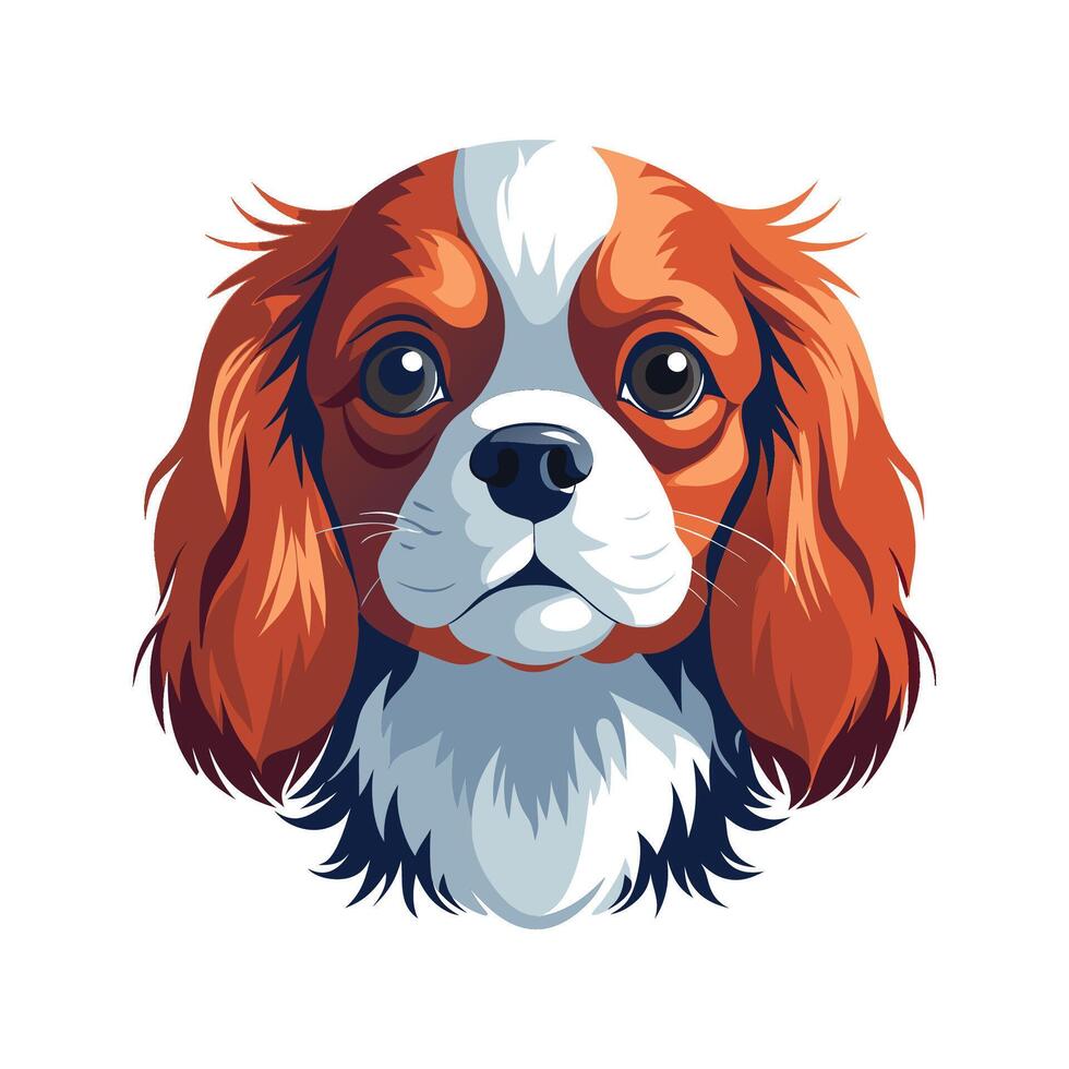 Elegant Cavalier King Charles Spaniel Portrait vector