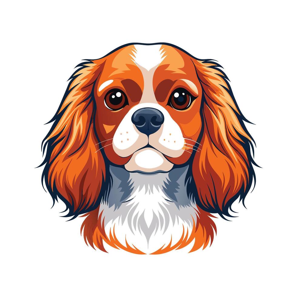 Cavalier King Charles Spaniel with Charming Expression vector
