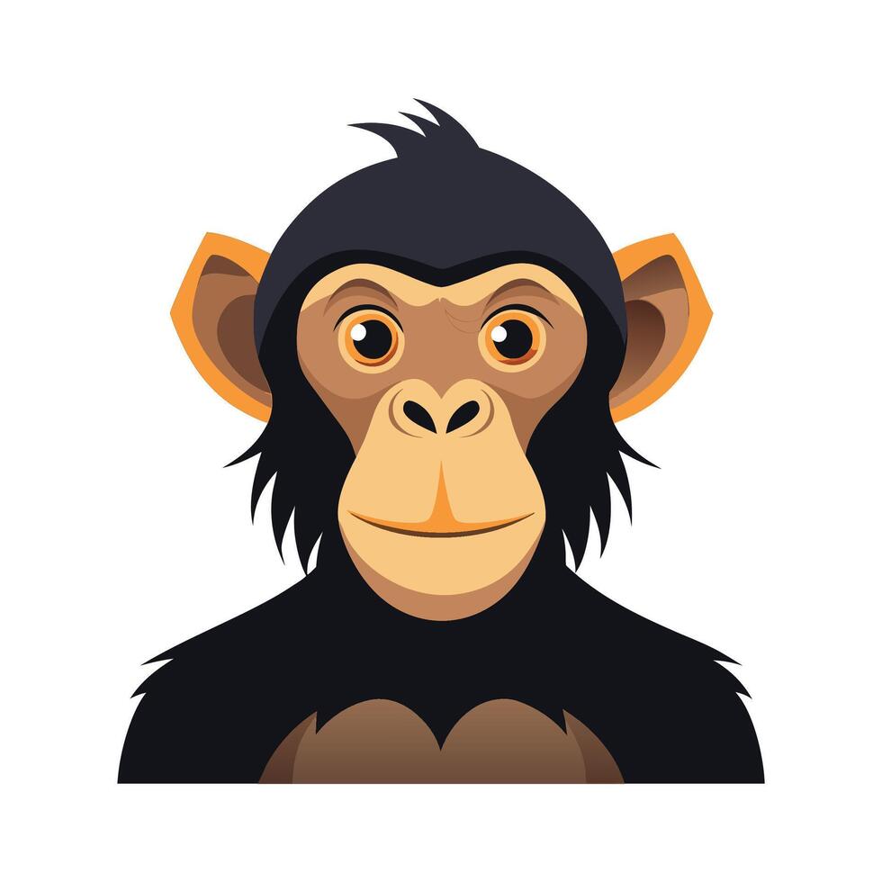Curious Chimpanzee in Vibrant Habitat vector