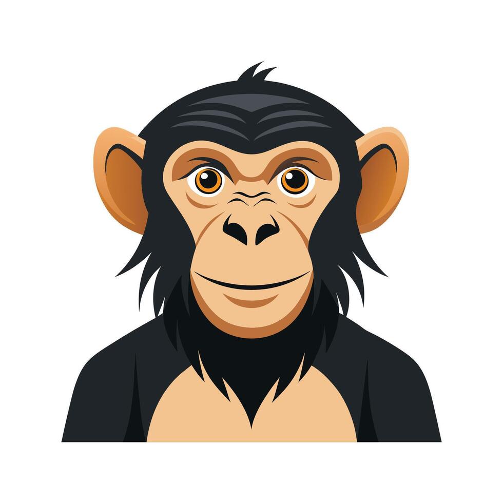 Chimpanzee Swinging Through Tree vector